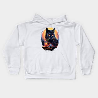 Feline FrolicsBlack Cat Lovers Mom Dad Hilarious Black Cat Merch to Make You Laugh Kids Hoodie